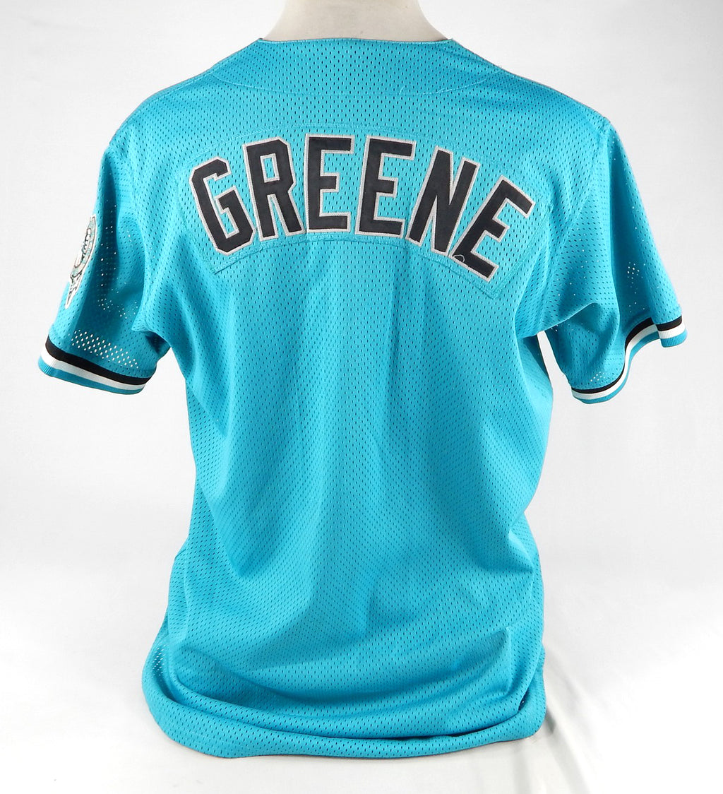 2000s Miami Marlins Greene Game Used Blue Jersey BP ST 46 884 Pic2