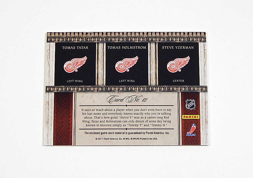 2011-12 Crown Royale Royal Lineage Materials Steve Yzerman / Holmstrom / Tatar Pic2