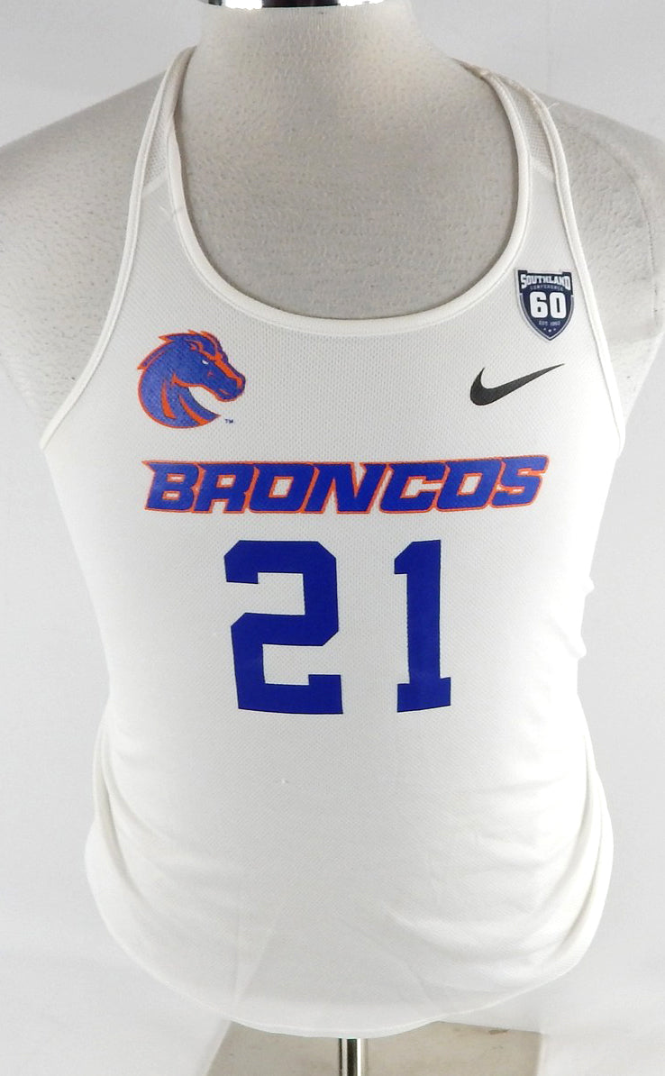 2018 Boise State Broncos #21 Game Used White Jersey 60 Patch Beach Volleyball 1