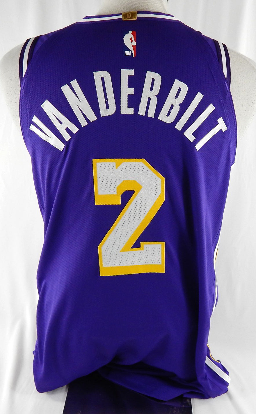 2025-26 Los Angeles Lakers Jarred Vanderbilt #2 Game Used Purple Jersey Statemnt Pic2