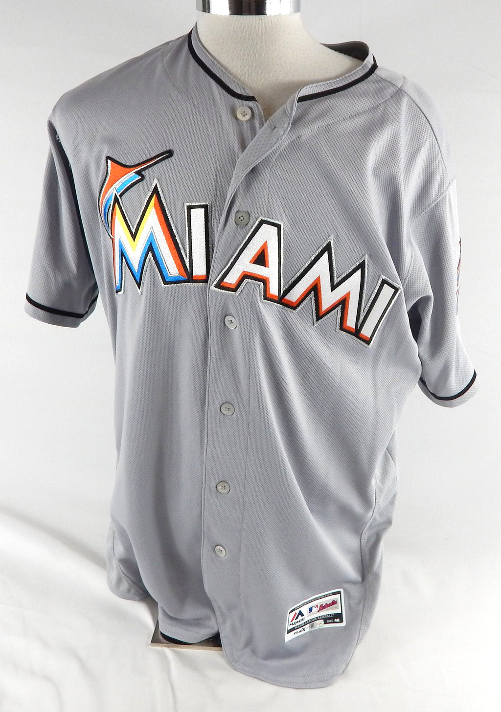 2018 Miami Marlins Brian Anderson #15 Game Issued Pos Used Grey Jersey 25th P
