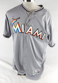 2018 Miami Marlins Brian Anderson #15 Game Issued Pos Used Grey Jersey 25th P