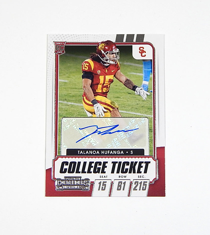 2021 Panini Contenders Draft Picks Game Ticket Talanoa Hufanga RC #242 Auto