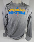 2012-13 New Orleans Hornets Team Issued Grey Long Sleeve Training Shirt LT 9