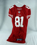 2009 San Francisco 49ers Brandon Jones #81 Game Issued Red Jersey 42 DP69100