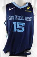 2025-26 Memphis Grizzlies Brandon Clarke #15 Game Used Navy Jersey Icon 1/18 54