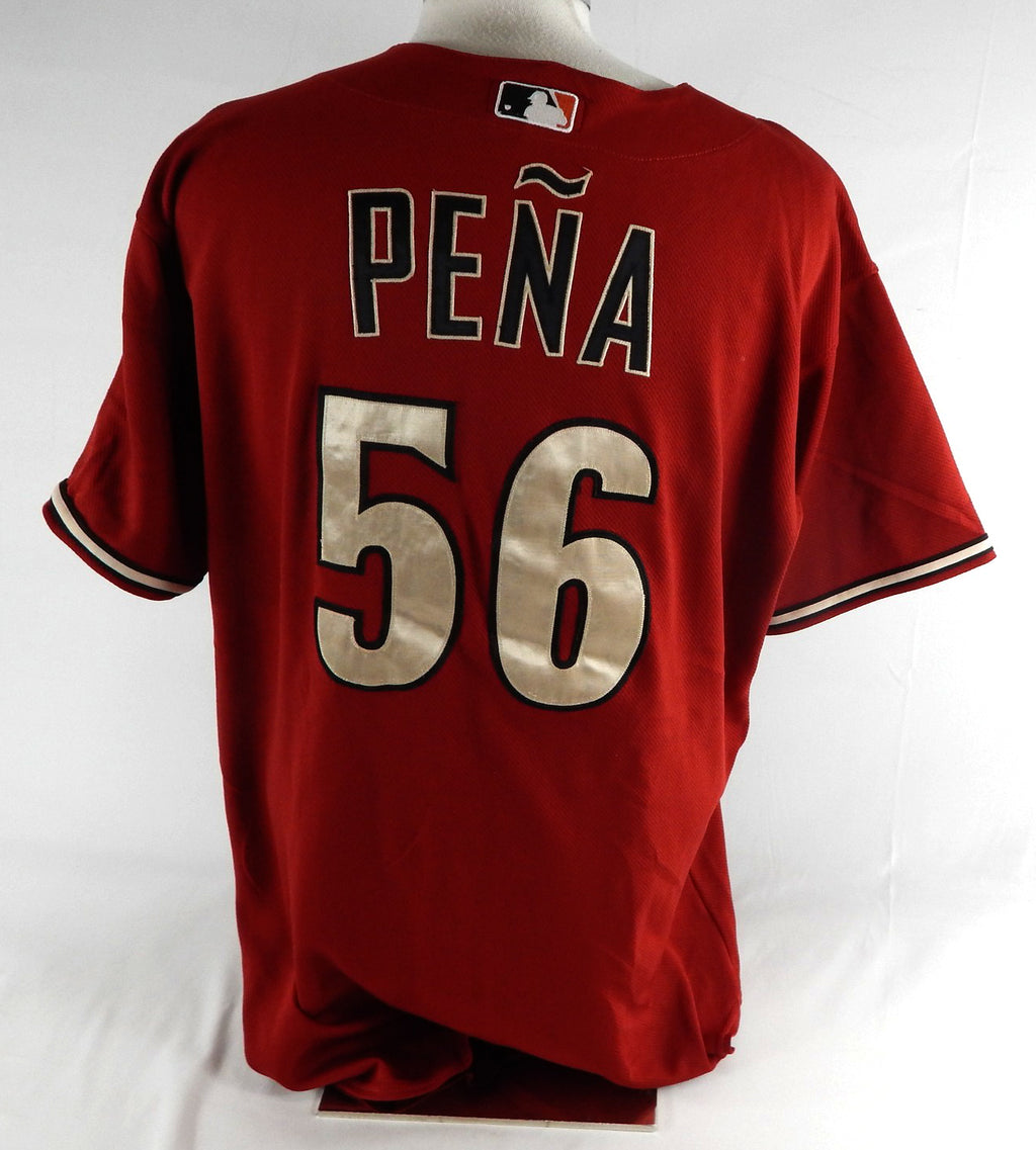 2007 Arizona Diamondbacks Tony Pena #56 Game Used Red Jersey 50 335 Pic2