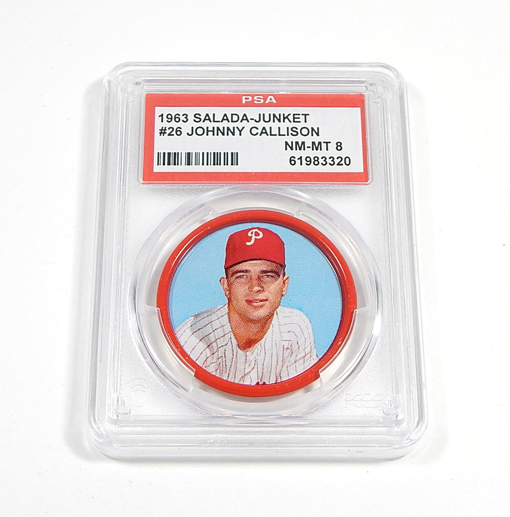 1963 Salada-Junket Johnny Callison #26 Coin PSA 8