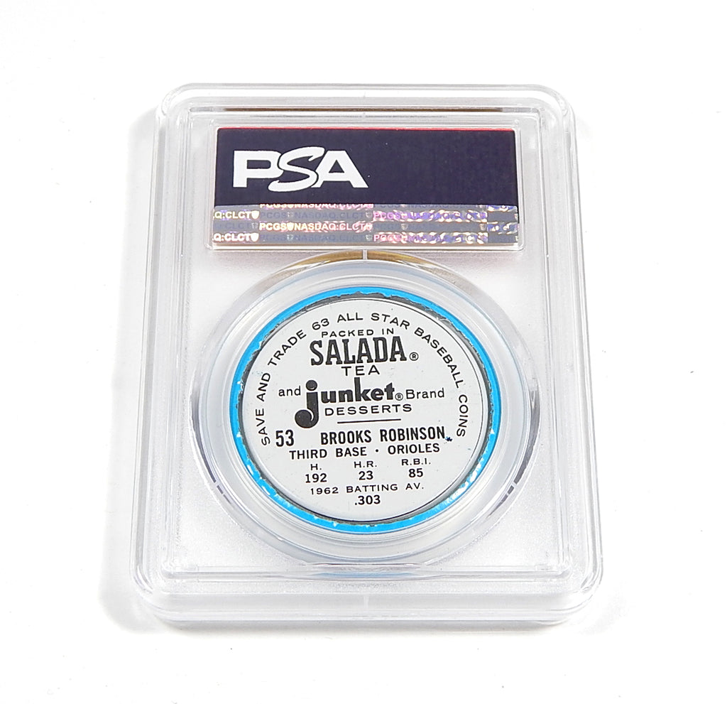 1963 Salada-Junket Brooks Robinson #53 Coin PSA 8 Pic2