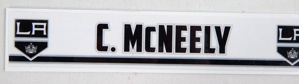 Los Angeles Kings Cade McNelly Game Used White Locker Nameplate DP69665