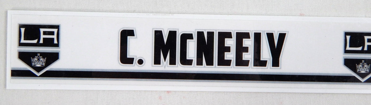 Los Angeles Kings Cade McNelly Game Used White Locker Nameplate DP69665
