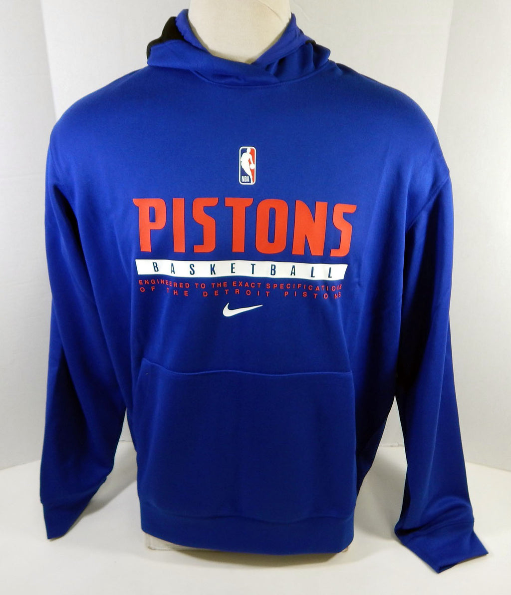 New NBA 2018-19 Detroit Pistons Team Player Issued Blue Hoodie XLT NWT 35S