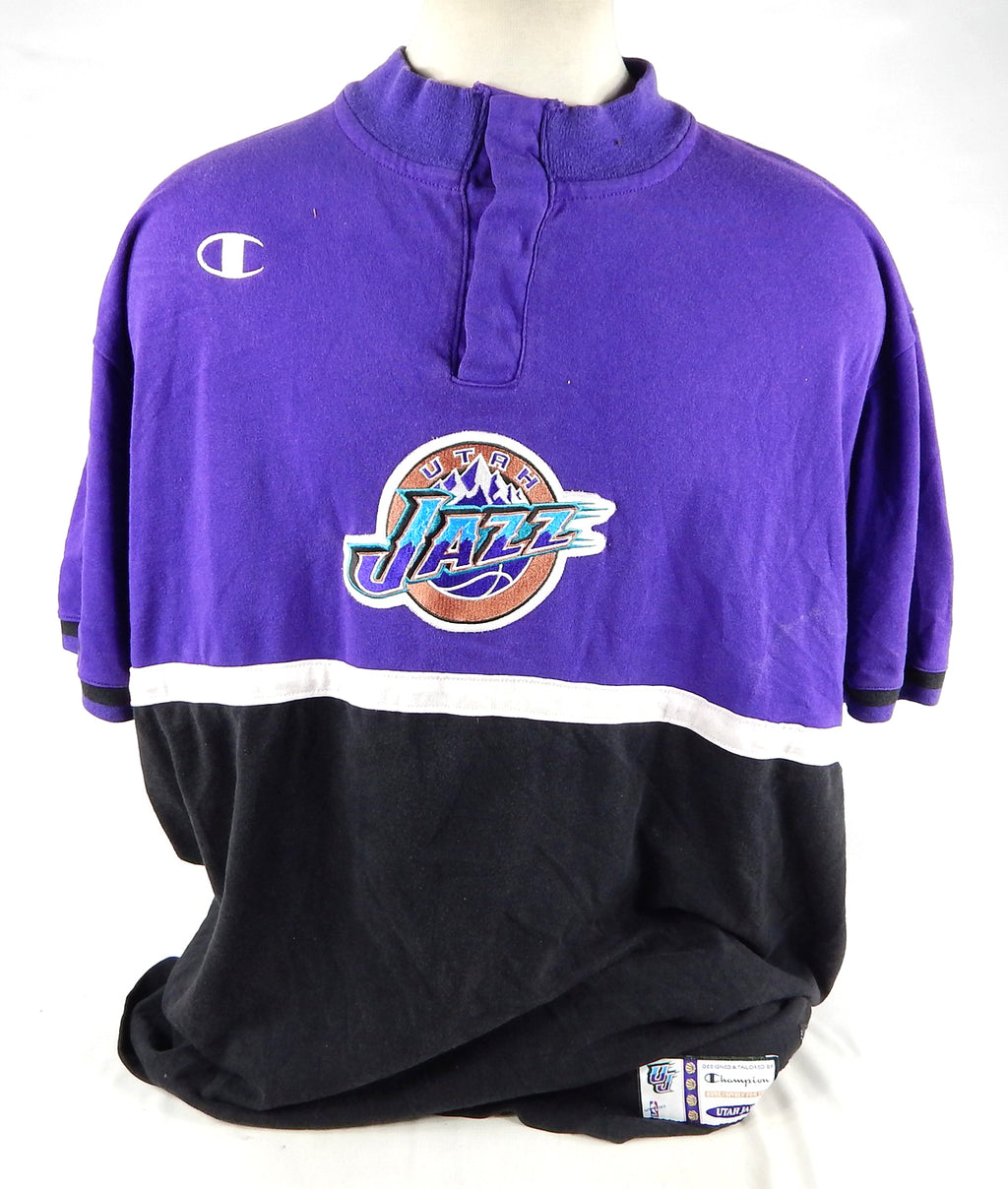1999-00 Shirt 04 Utah Jazz Chilcutt #32 Game Issued Purple Warm Up Shooting