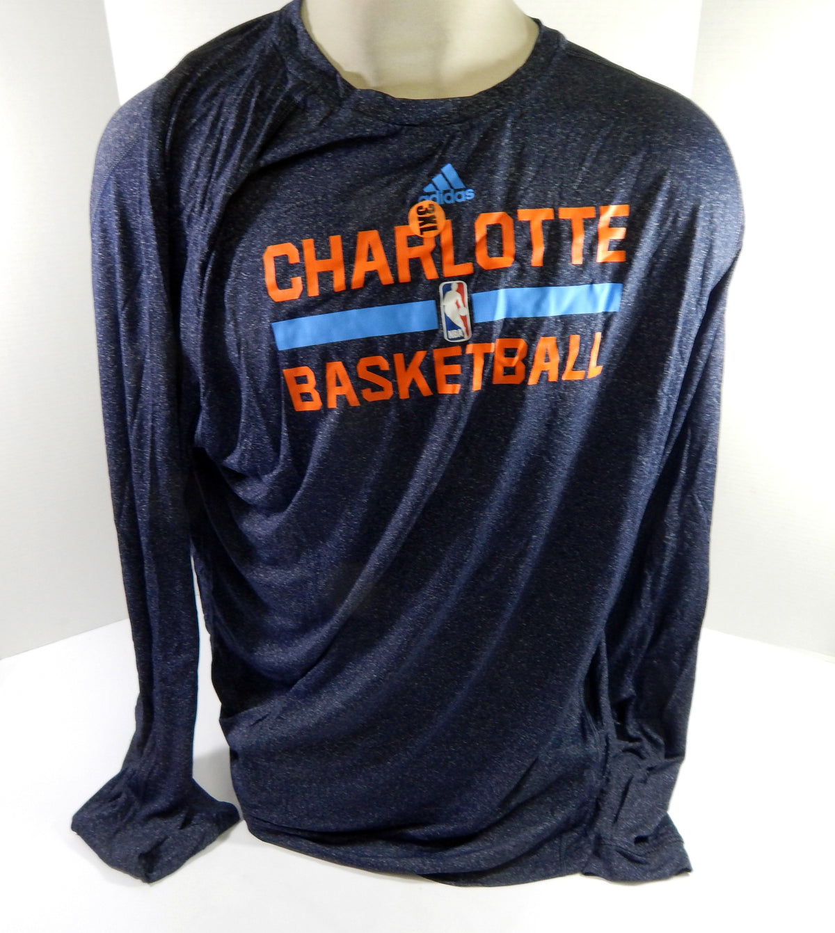 2013-14 Charlotte Bobcats Team Issued Navy Long Sleeve Training Shirt 3XL 2150