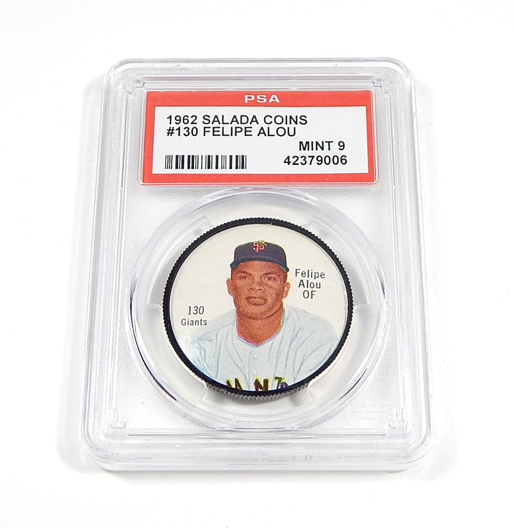 1962 Salada Coins Felipe Alou #130 Coin PSA 9