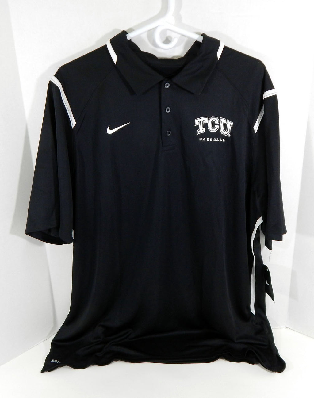 New Texas Christian University TCU Men's Baseball Black Polo Nike XL NWT 355S