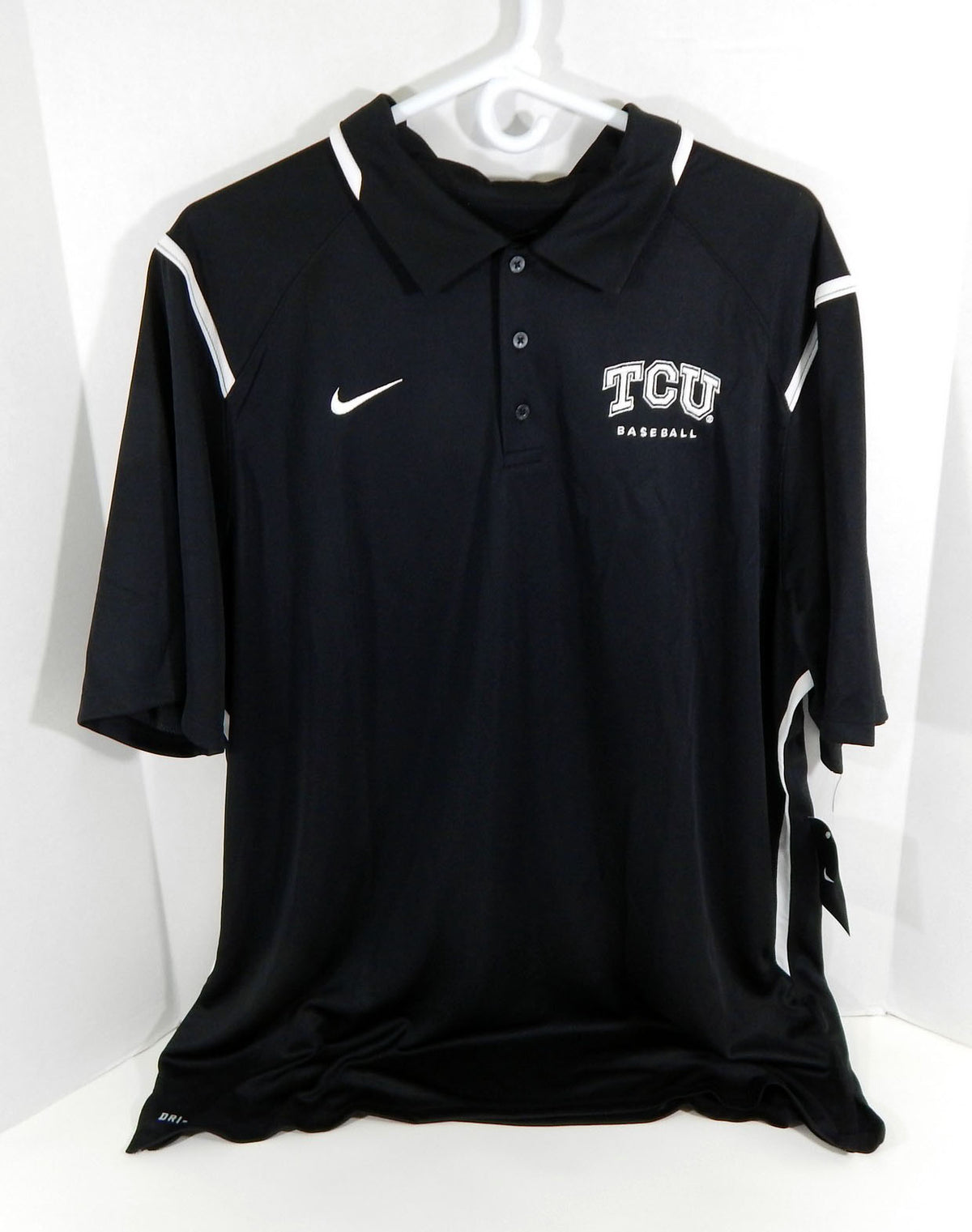 New Texas Christian University TCU Men's Baseball Black Polo Nike XL NWT 355S