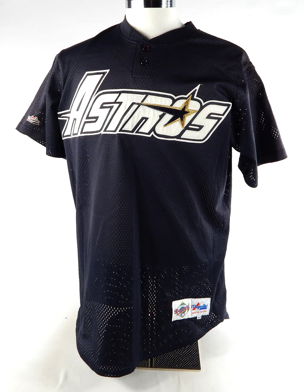 1990s Houston Astros Lugo #10 Game Used Black Jersey Batting Practice 44 217