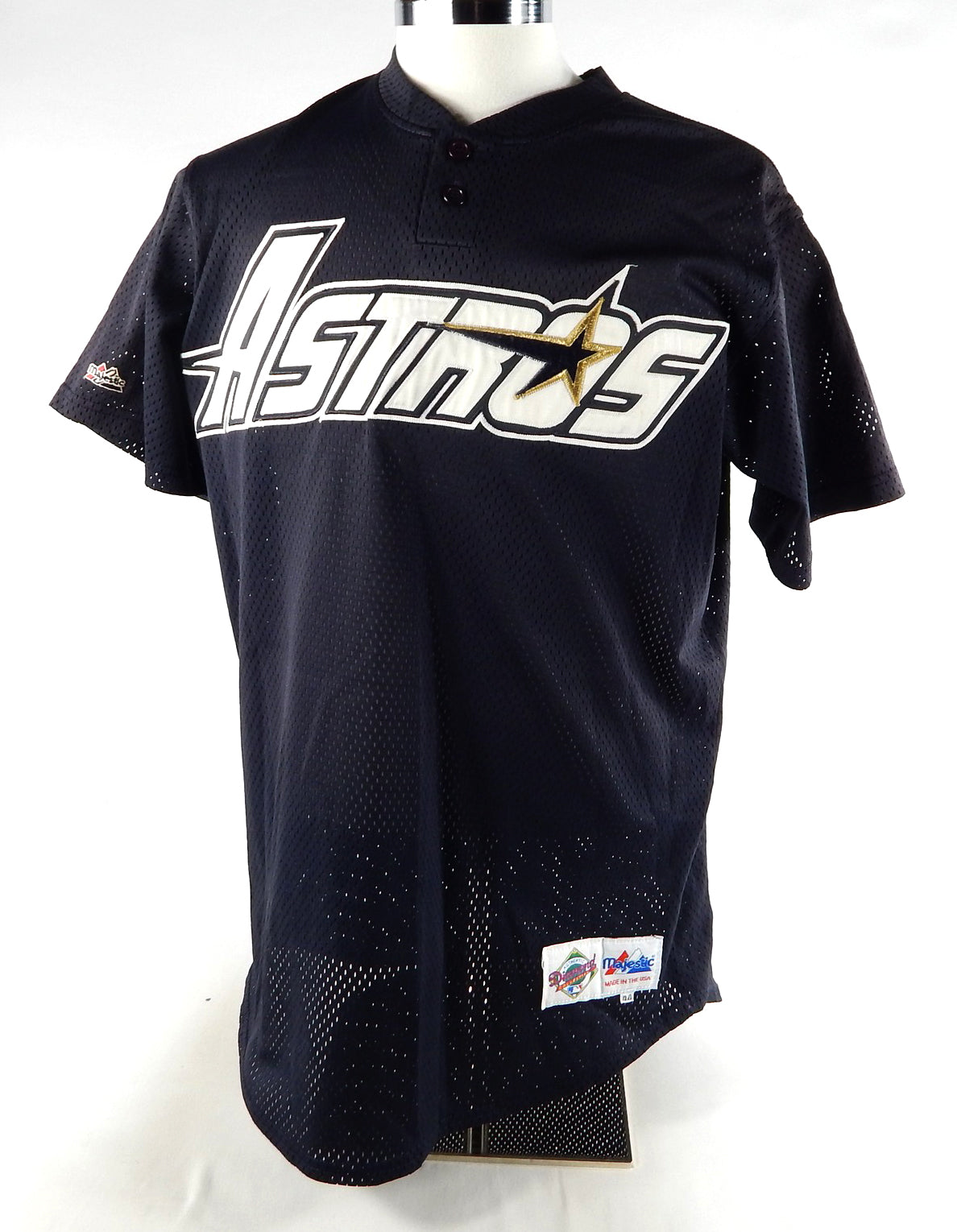 1990s Houston Astros Lugo #10 Game Used Black Jersey Batting Practice 44 217