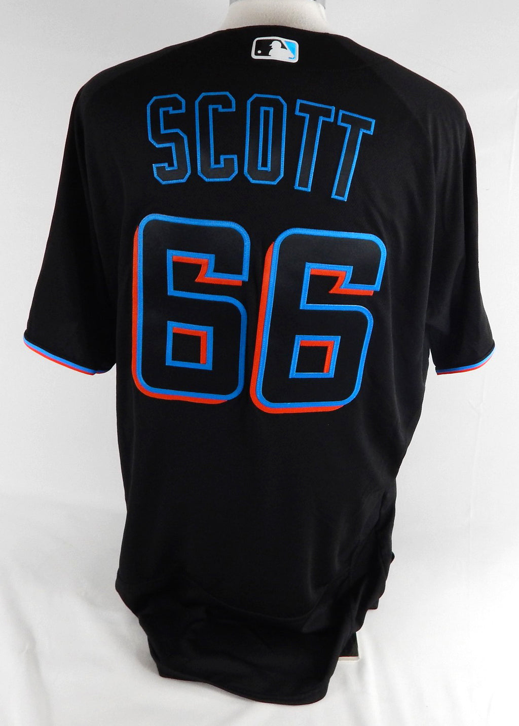 2023 Miami Marlins Tanner Scott #66 Game Issued Black Jersey 46 158 Pic2