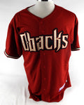 2007 Arizona Diamondbacks Brian Barden #67 Game Issued Red Jersey 46 DP107344