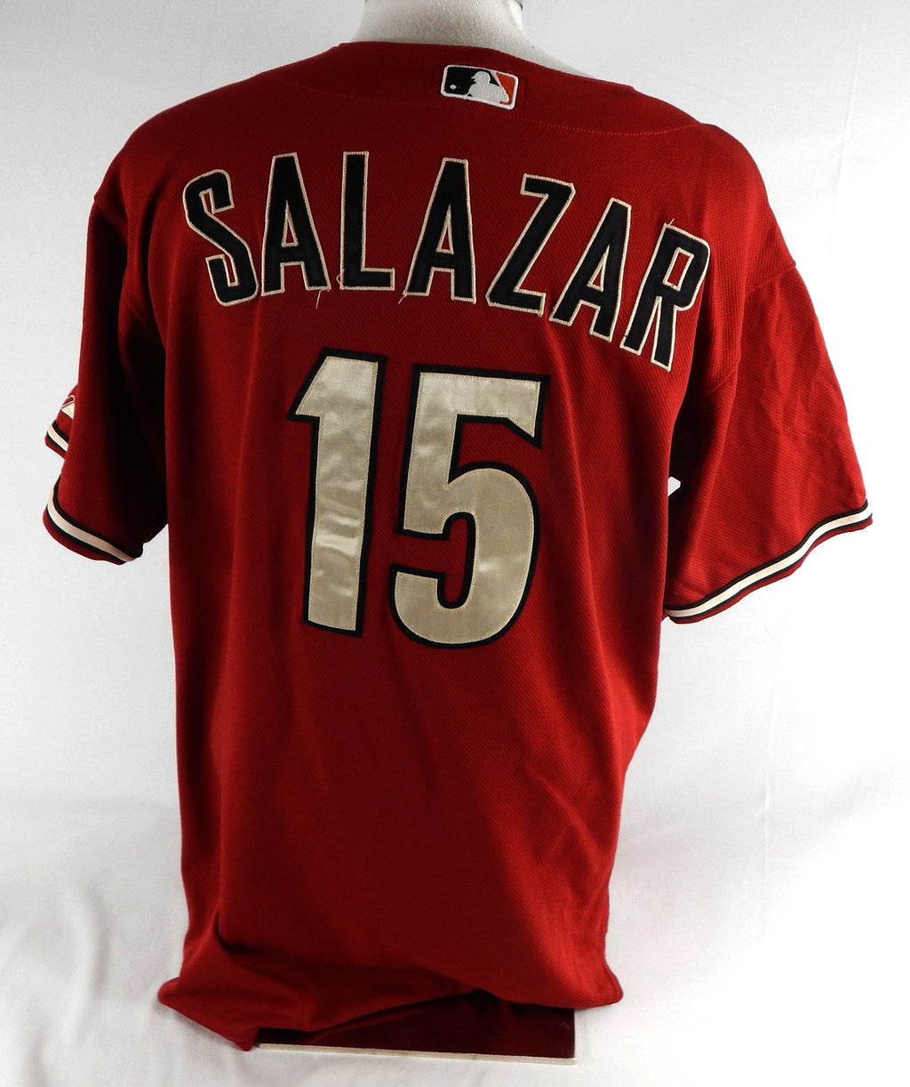 2007 Arizona Diamondbacks Jeff Salazar #15 Game Used Red Jersey 48 345 Pic2