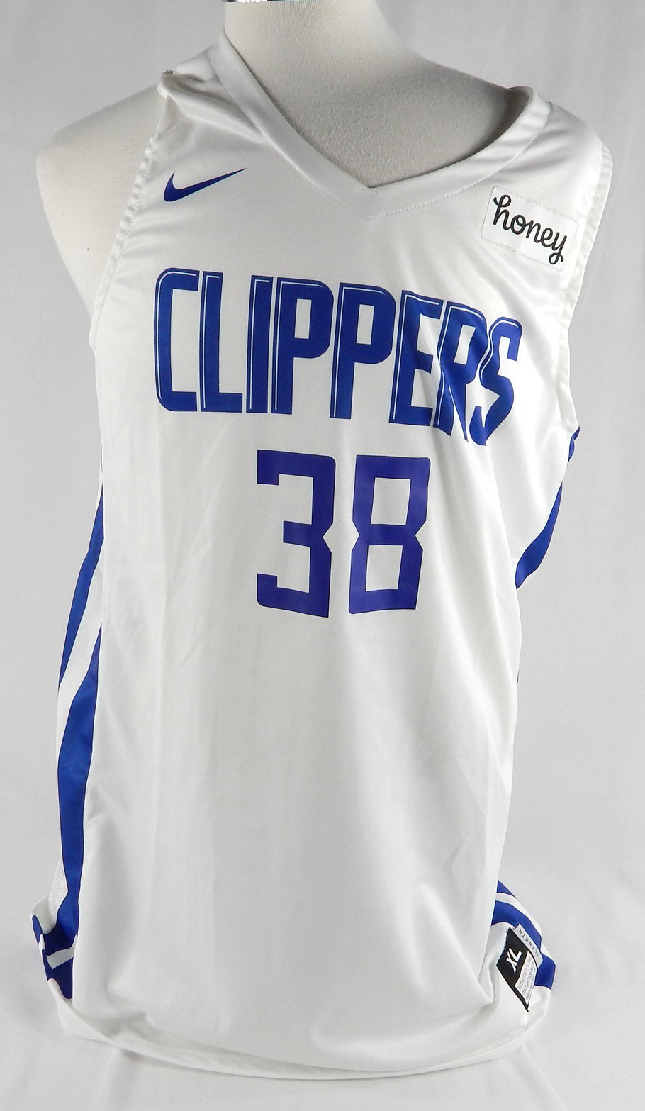 2021-22 Los Angeles Clippers Reggie Perry #38 Game Issued White Jersey Summer 3