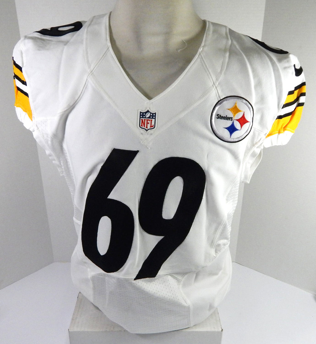 2012 Pittsburgh Steelers #69 Game Issued White Jersey Name Plate Removed 46 D6