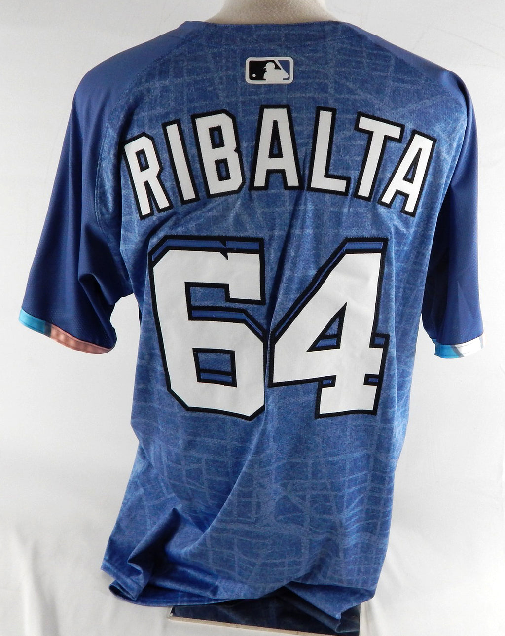 2025 Washington Nationals Orlando Ribalta #64 Game Issued P Used Blue Jersey 9 Pic2