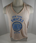 New Women Ladies New York Knicks Pink Blush Tank T-Shirt 47 Brand S NWT
