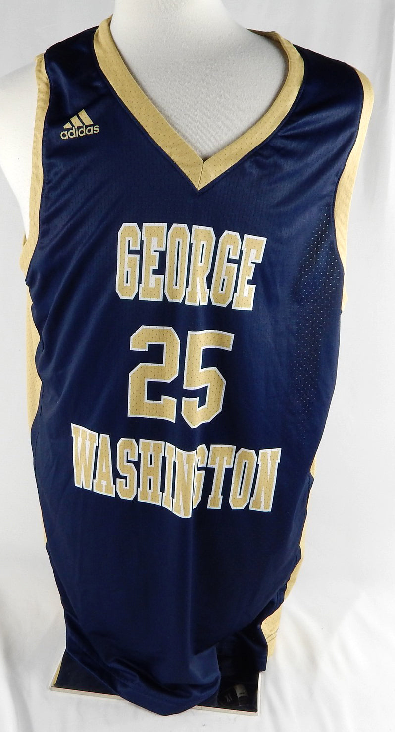 George Washington Revolutionaries #25 Game Used Navy Jersey Basketball XL 409