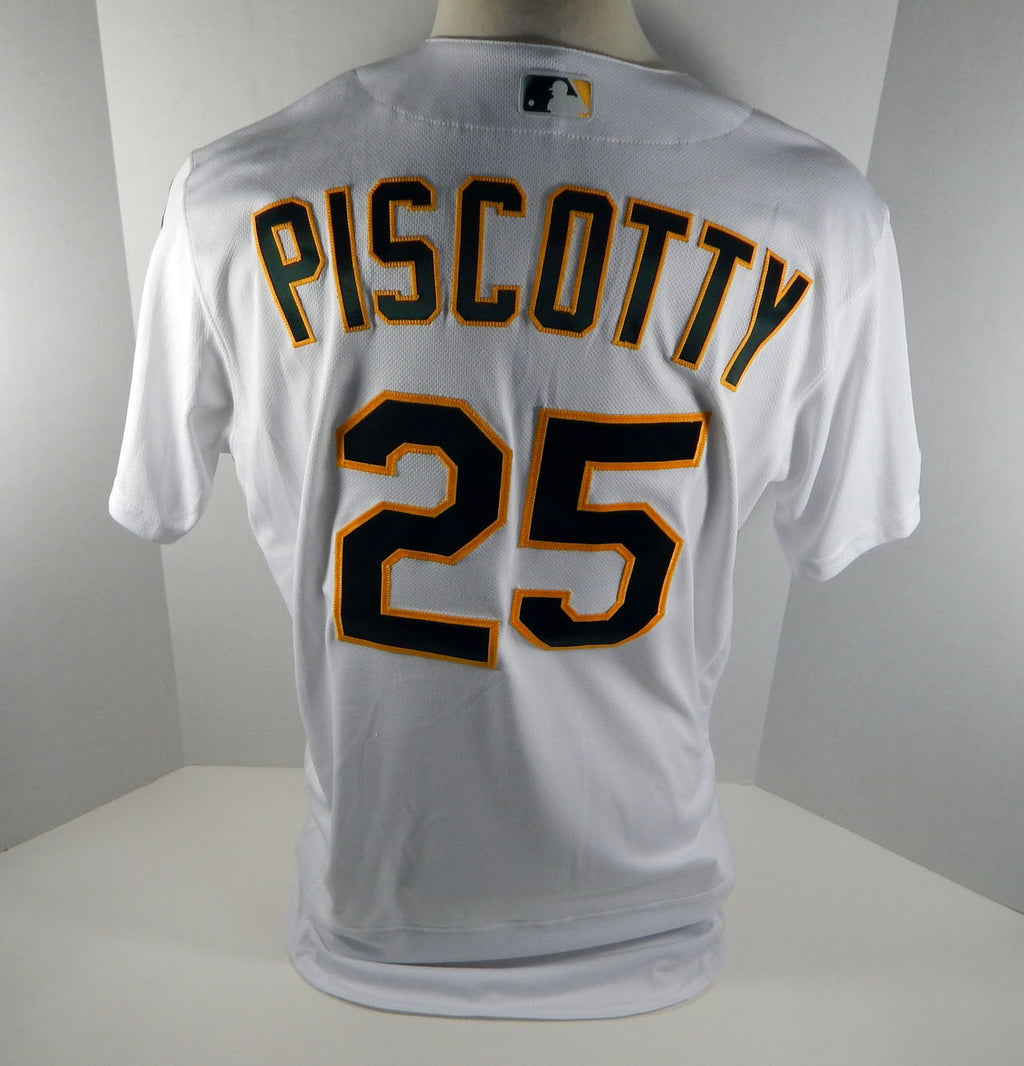 2019 Oakland A's Athletics Stephen Piscotty #25 Game Issued White Jersey 150 P