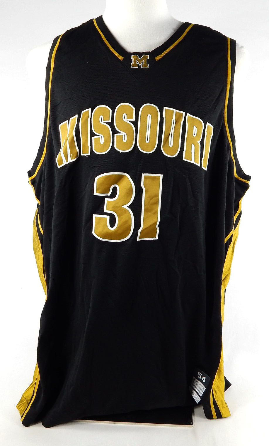 2000s Missouri Tigers #31 Game Issued Black Jersey Basketball 54 233