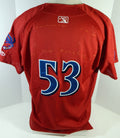 2015 Clearwater Threshers #53 Game Used Red Jersey 100th Centennial Patch 48 06