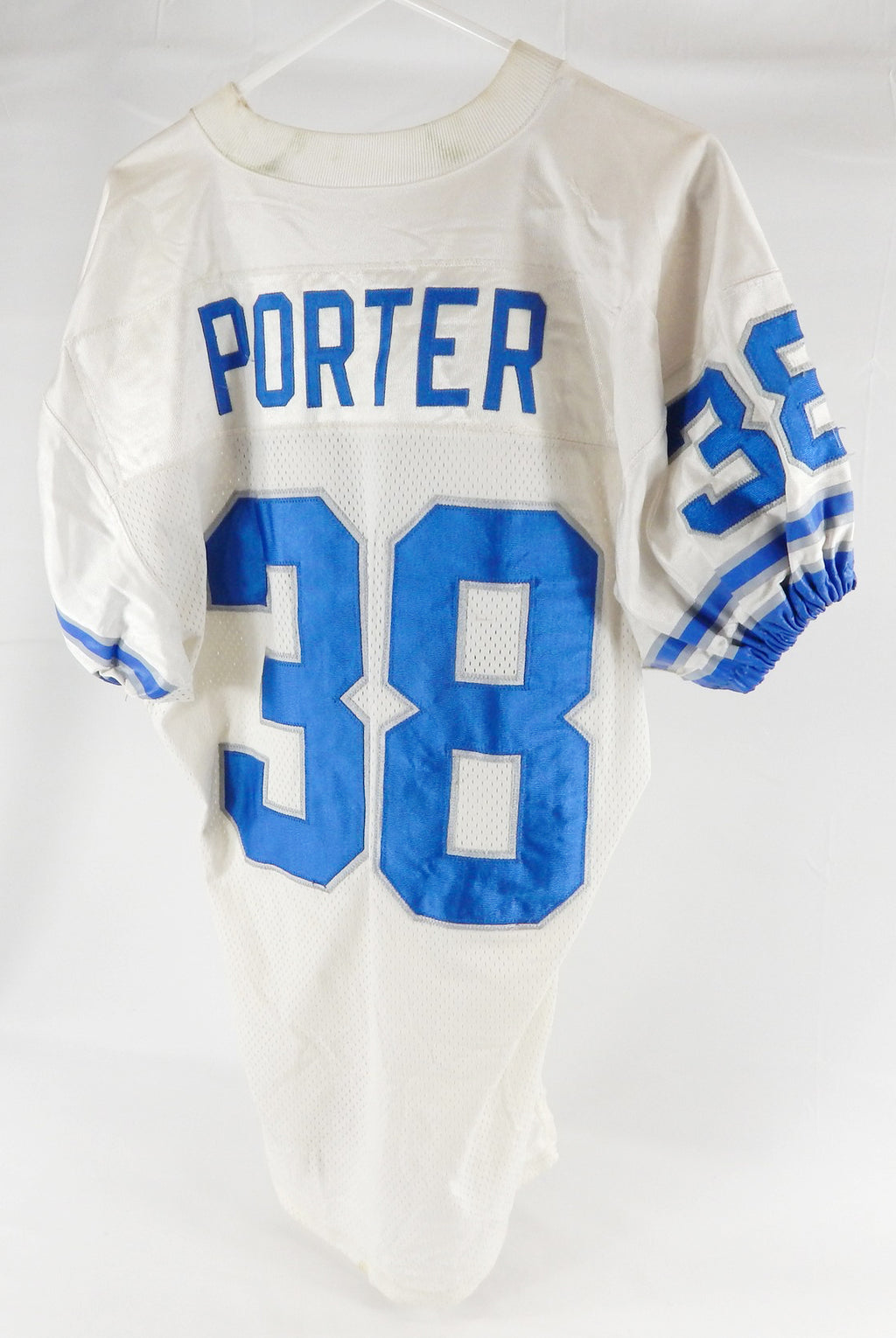 1997 Detroit Lions Daryl Porter #38 Game Used White Jersey 46 0265 Pic2