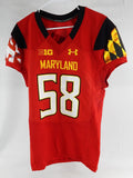 2014 Maryland Terrapins #58 Game Used Red Jersey Football NP R 42 445
