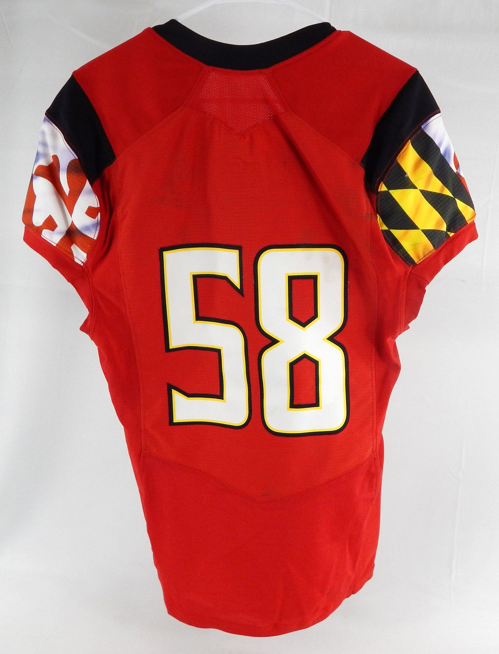 2014 Maryland Terrapins #58 Game Used Red Jersey Football NP R 42 445 Pic2