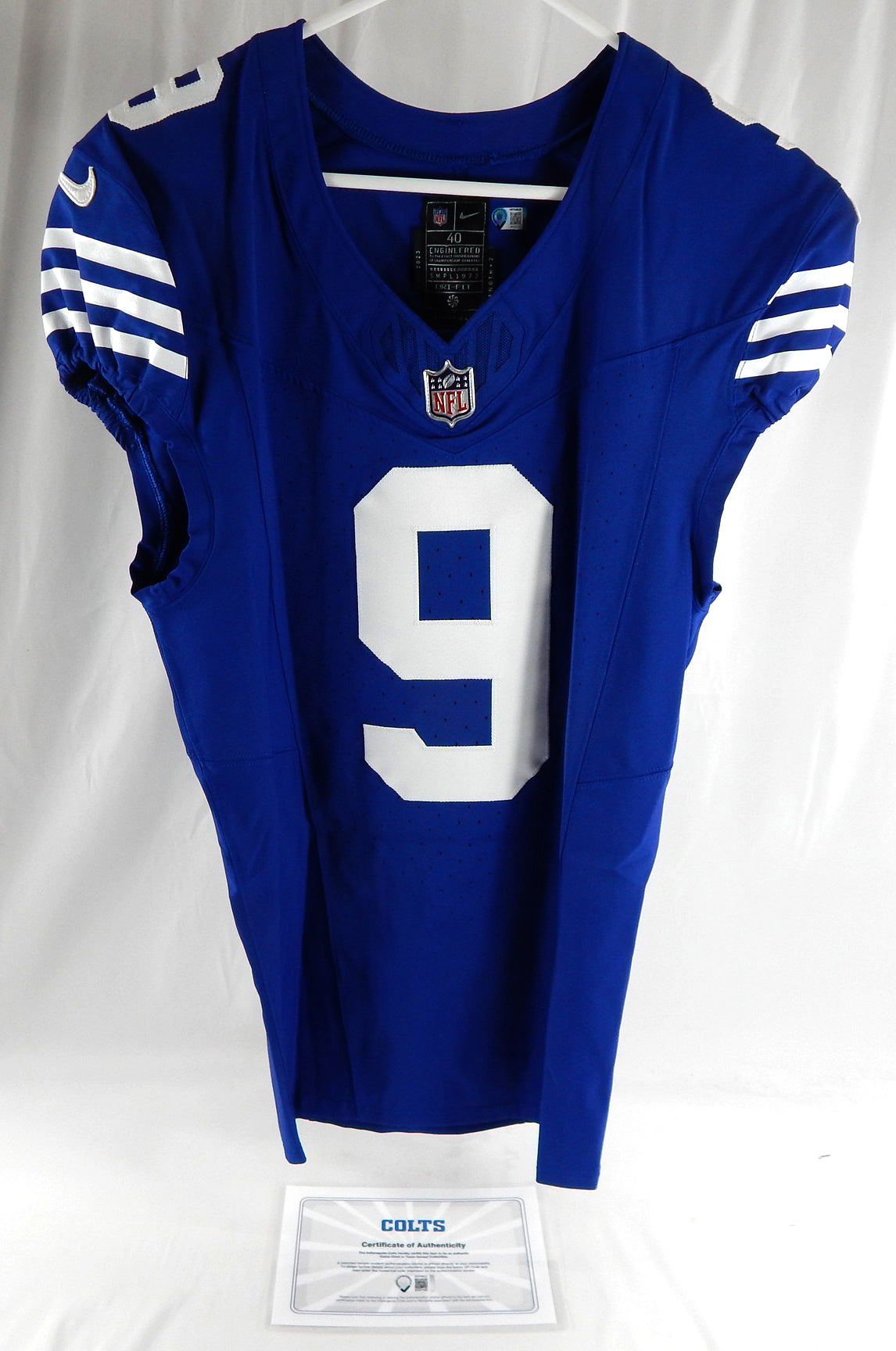 2023 Indianapolis Colts Juwann Winfree #9 Game Issued Blue Jersey 40 153