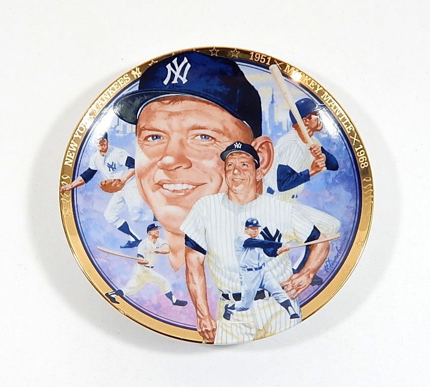 Mickey Mantle Best of Baseball 23k Gold Plate & COA Hamilton Sports Impressions