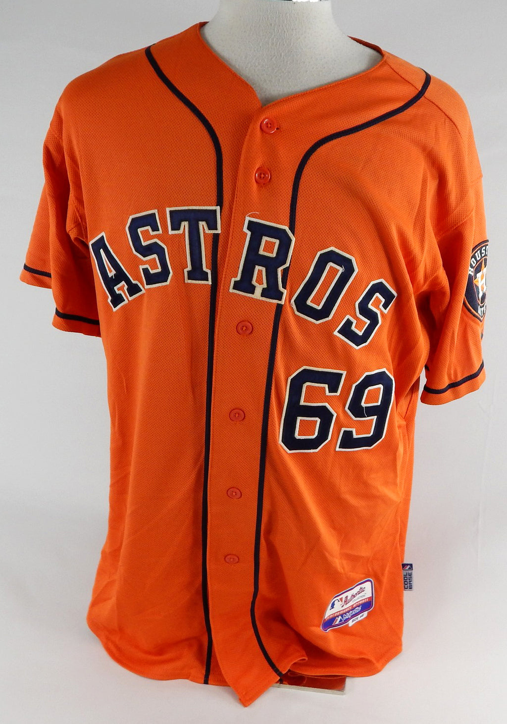 2013-17 Houston Astros #69 Game Used Orange Jersey NP Rem 46 041
