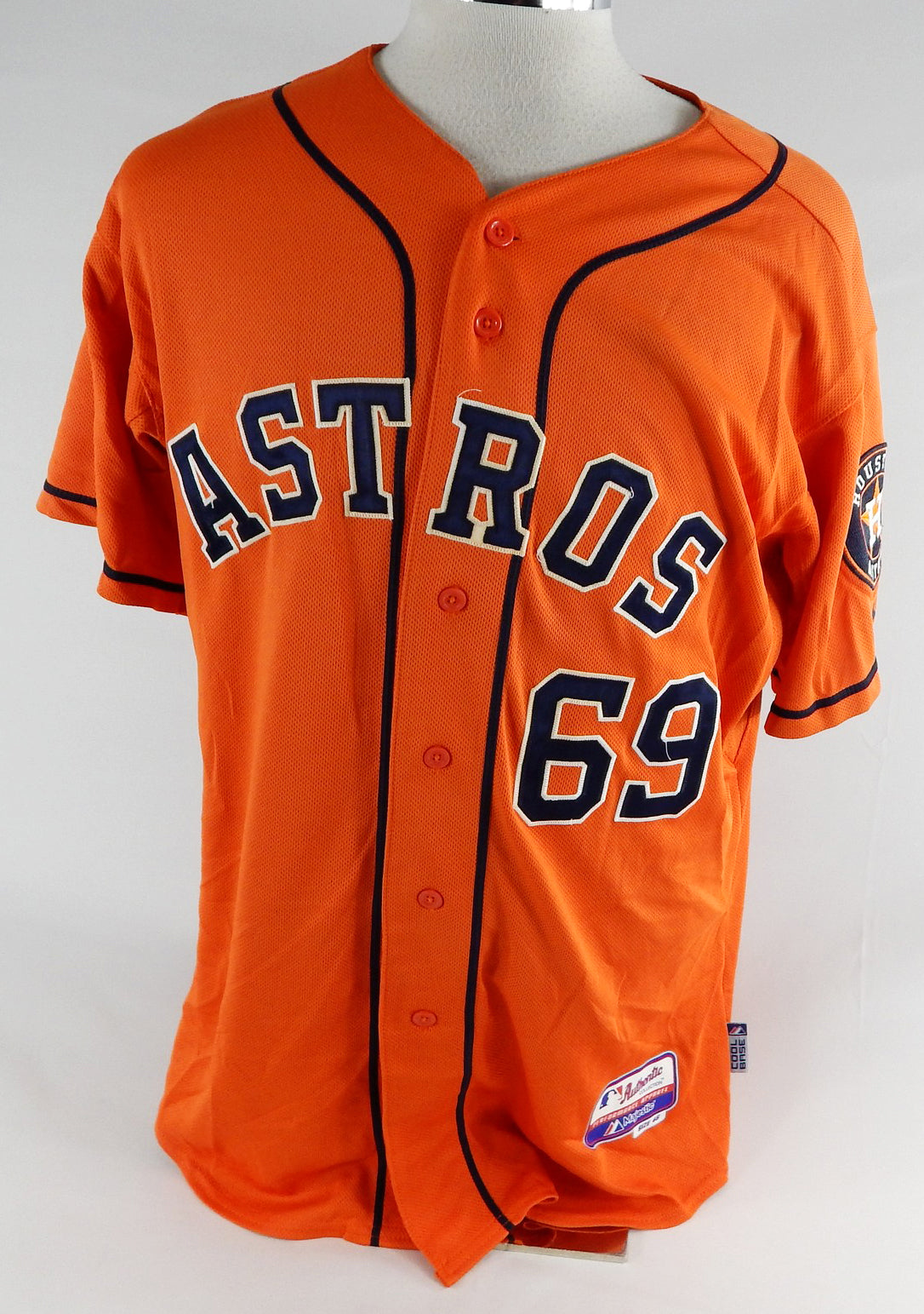 2013-17 Houston Astros #69 Game Used Orange Jersey NP Rem 46 041 Pic2