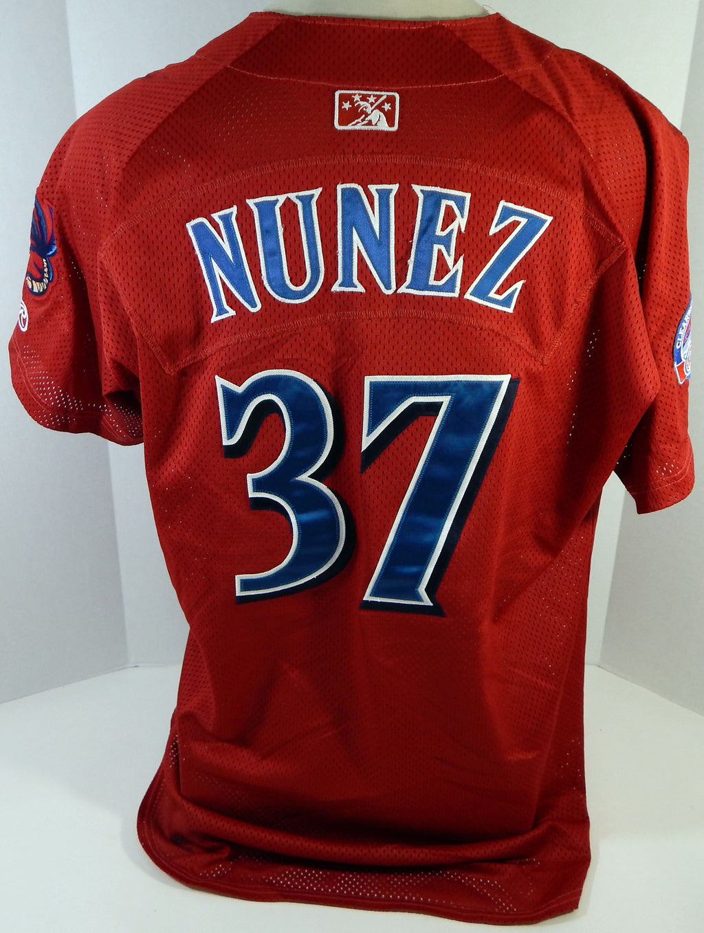 2015 Clearwater Threshers Miguel Nunez #37 Game Used Red Jersey 100th Patch 5