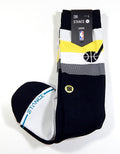 Utah Jazz Stance 2 Pairs of Casual Socks Black & White New Mens Large 9-13