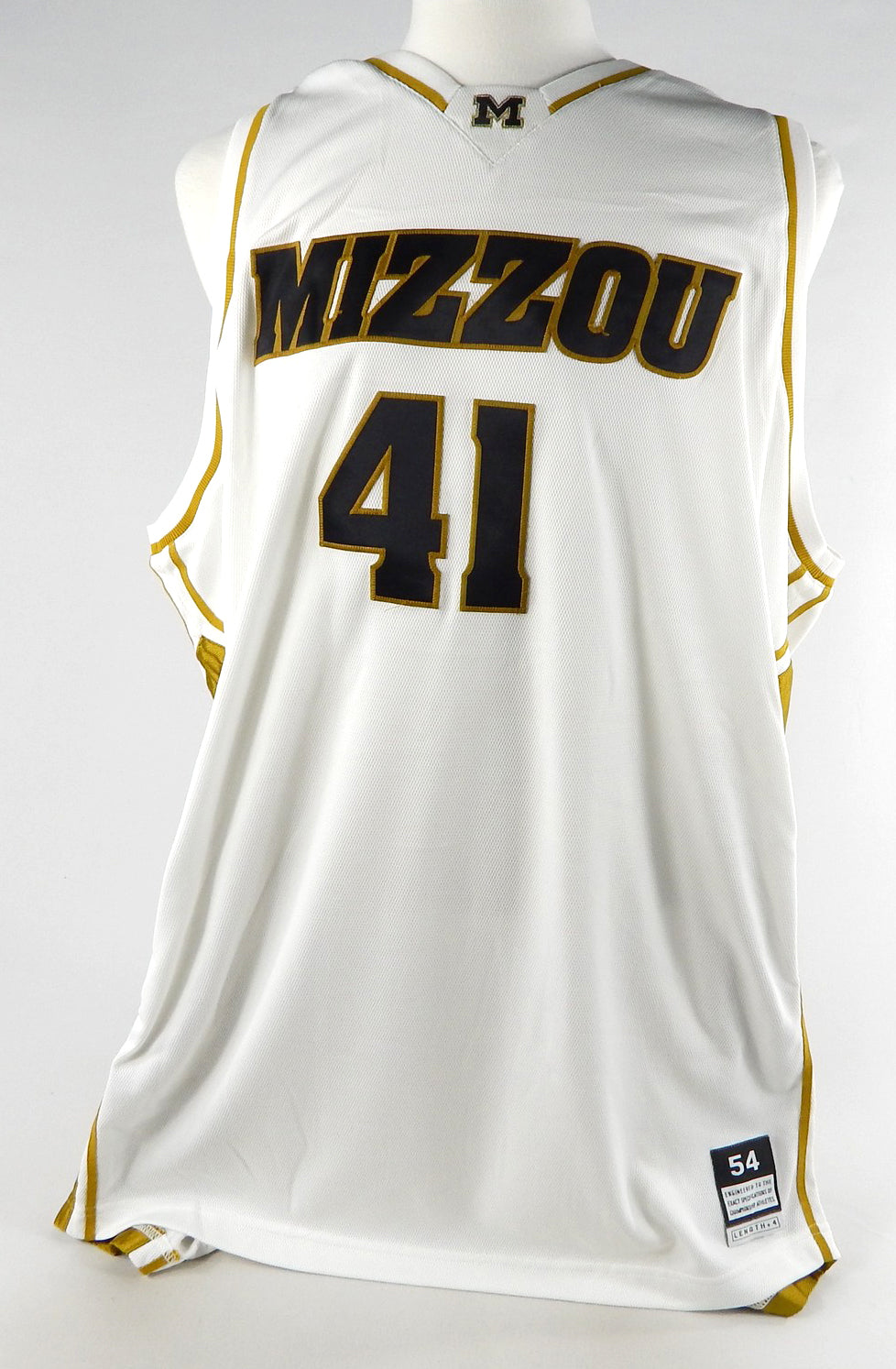 2000s Missouri Tigers #41 Game Issued White Jersey Basketball 54 244