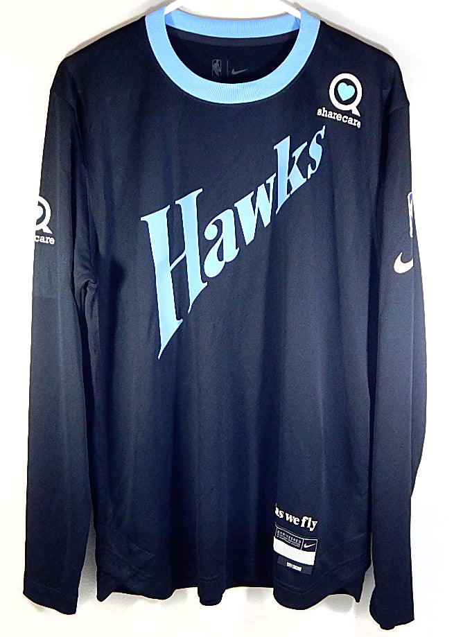 Atlanta Hawks Team Issued Nike City Edition LS Warm Up Shirt Sharecare M