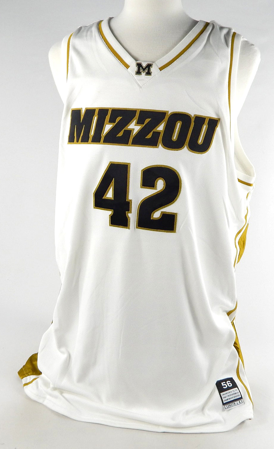 2000s Missouri Tigers #42 Game Issued White Jersey Basketball 56 247