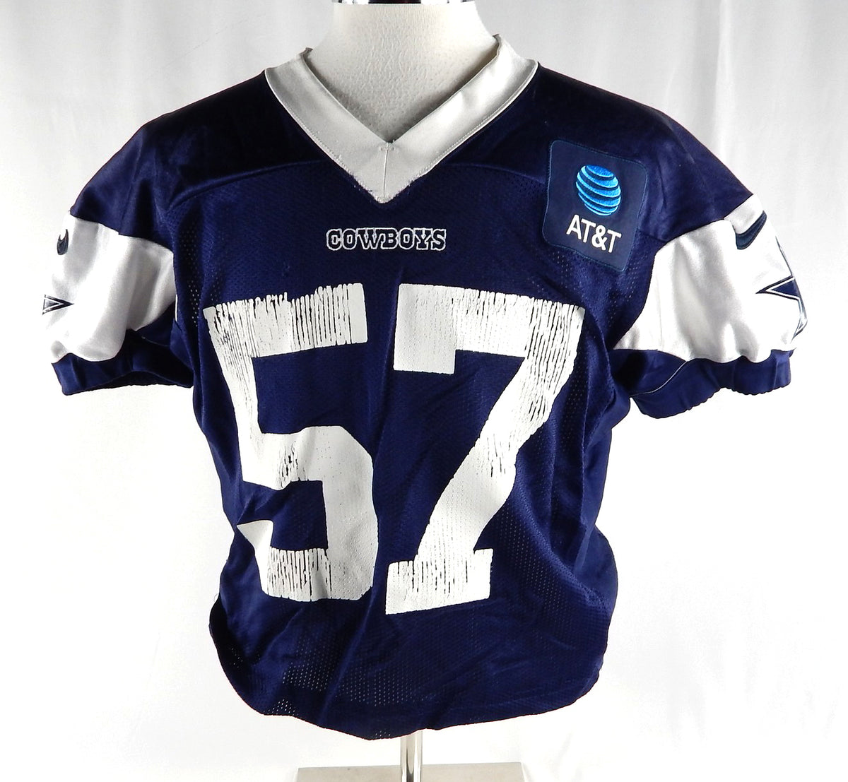2024 Dallas Cowboys Buddy Johnson #57 Game Used Navy Practice Jersey 50 DP88742