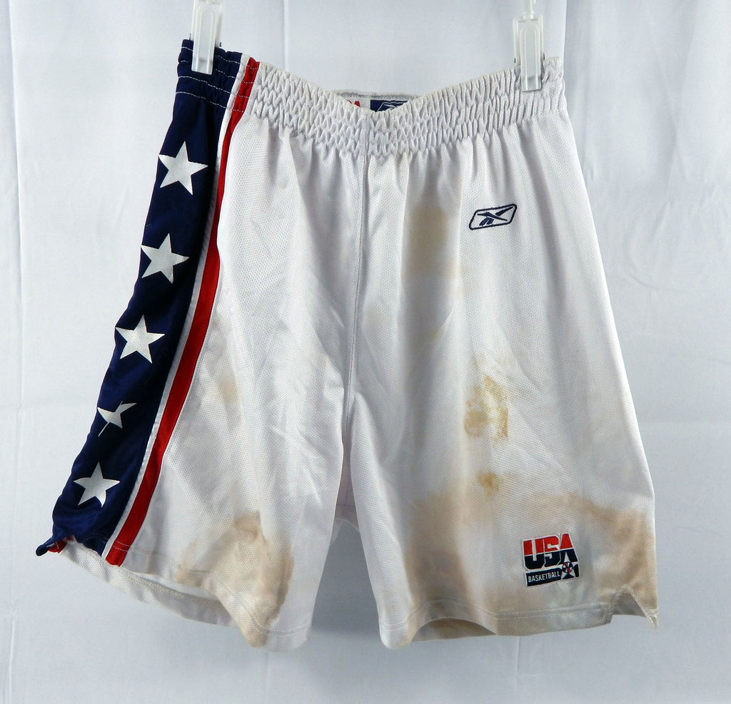 2000s Team USA Basketball Game Issued White Shorts 36 060