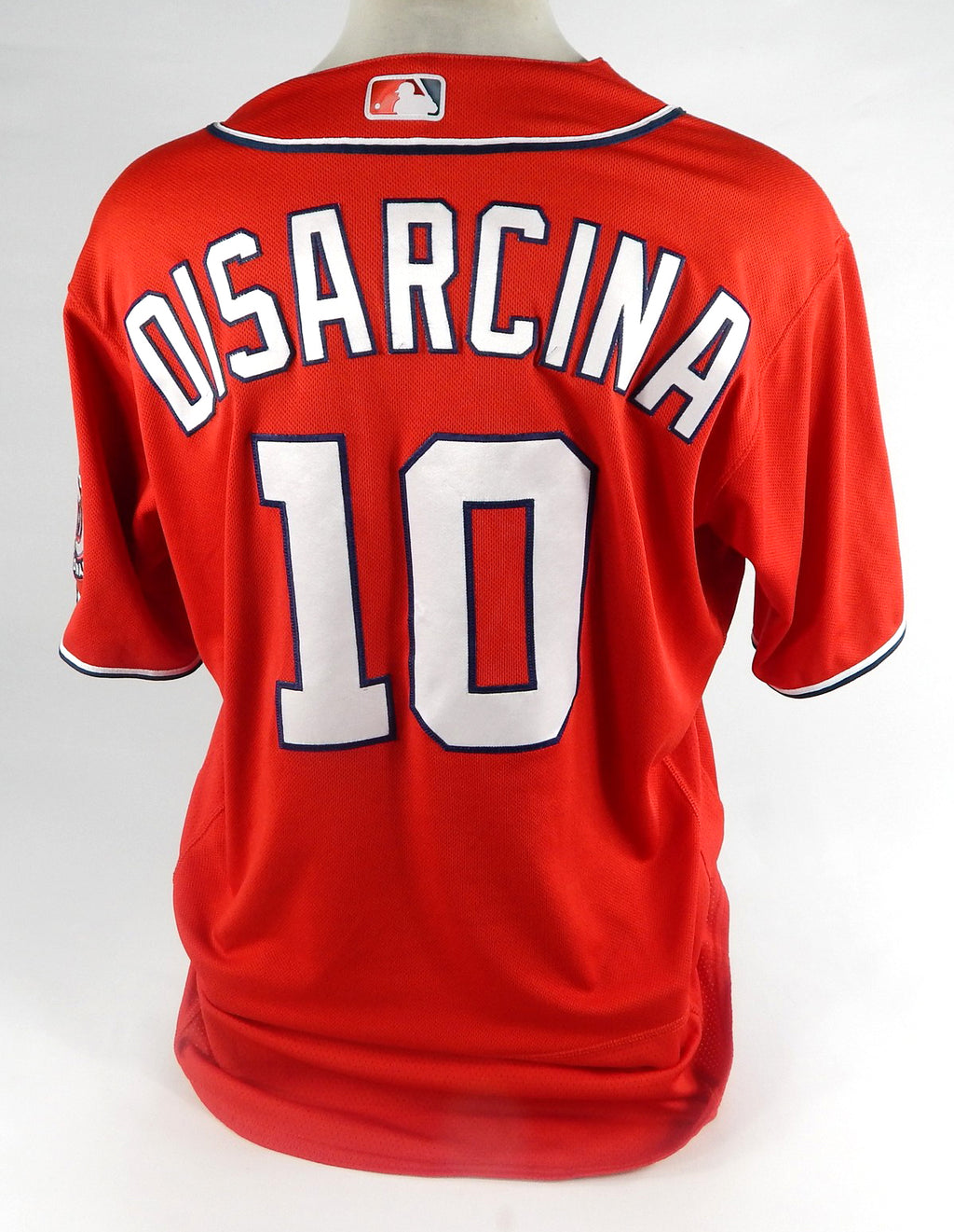 2022 Washington Nationals Gary Disarcina #10 Game Used Red Jersey 50 DP73346