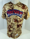 2011 Clearwater Threshers Blank Game Issued Brown Camo Jersey Miltary Night 46 22